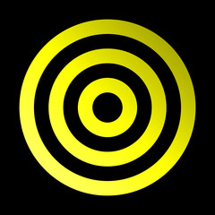 Target sign - yellow gradient transparent, isolated - vector