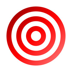 Target sign - red gradient transparent, isolated - vector