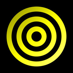 Target sign - yellow gradient transparent, isolated - vector