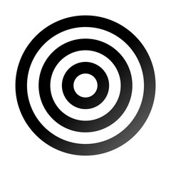 Target sign - black gradient transparent, isolated - vector