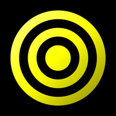 Target sign - yellow gradient transparent, isolated - vector
