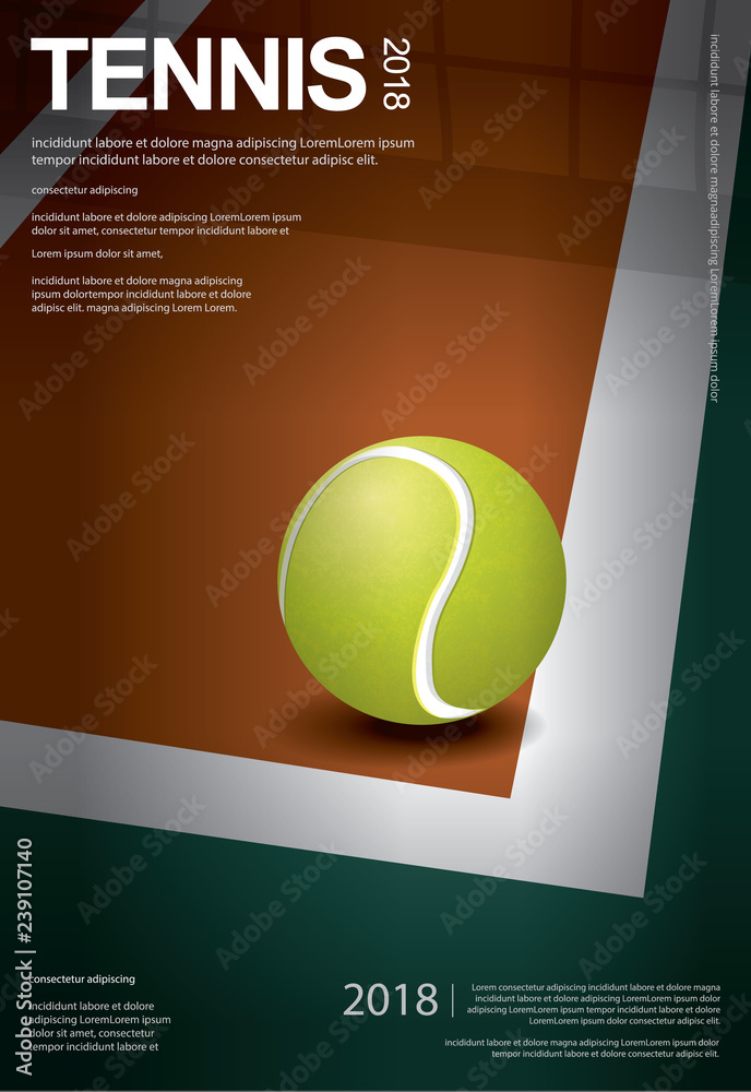 Poster tennis championship poster vector illustration