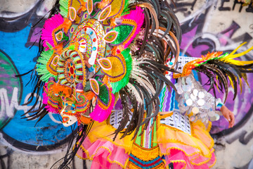 Fototapeta na wymiar Colorful smiling mask of Masskara Festival, Bacolod City, Philippines
