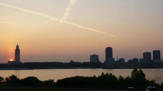 Sunrise over Louisiana State Capitol