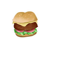 hamburger isolated on white background