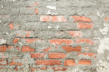 cracked red brick background