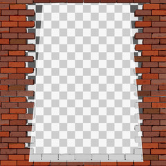 transparent frame on brick wall