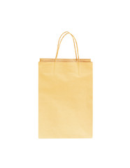 Recycled brown paper shopping bags isolated on white background with clipping path
