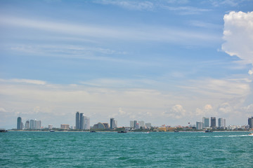Obraz premium Boat in the sea in the evening beautiful, Summer adventure, Active vacation in thailand sea and island