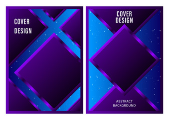 Cover Design abstract background purple diamonds on the background of space