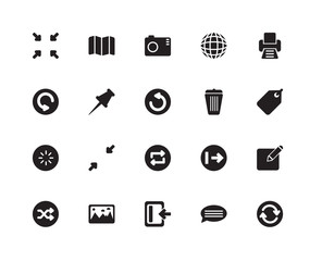 Set Of 20 icons such as Refresh, Chat, Login, Image, Shuffle, Pr