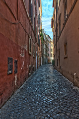 Fototapeta na wymiar Streets of Trastevere in Rome. Italy