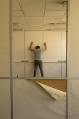 Fototapeta premium Man against the wall