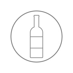 Outline bottle with copy space. Vector icon.