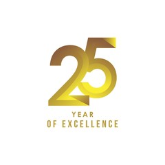 25 Year of Excellence Vector Template Design Illustration