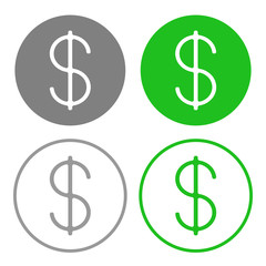 DOLLAR symbols. Icon set. Vector.