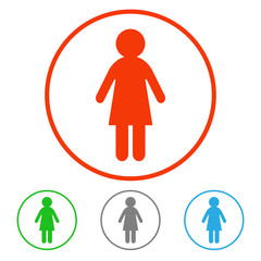 Woman symbol. Icon set. Vector.