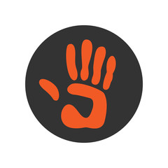 Palm of hand print. Vector icon.