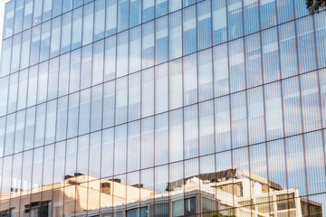 Abstract closeup on office Glass building. Urban or business building concept