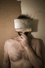 Hidden face man