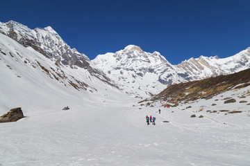 Fototapeta na wymiar Annapurna Trekking Trail in west Nepal.
