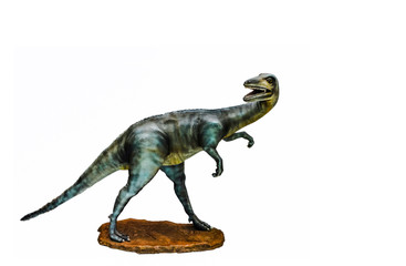 Fototapeta premium dinozaur na białym tle / posąg dinozaura gallimimus na białym tle