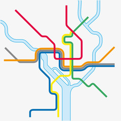 Metro map of Washington DC, United states