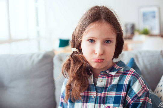 Kid Girl Asking Parents To Buy Toys Or Gifts, Or Saying Sorry For Being Naughty