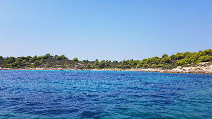 Obraz premium Seascape sea and blue sky.Sunny summer day. 