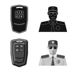 Isolated object of office and house symbol. Set of office and system stock symbol for web.