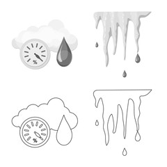 Vector illustration of weather and climate icon. Collection of weather and cloud stock symbol for web.