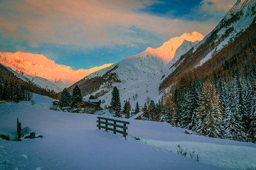 colorful sunset in the Valle Aurina © zakaz86