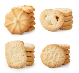 A set of danish butter cookies, cut out.
