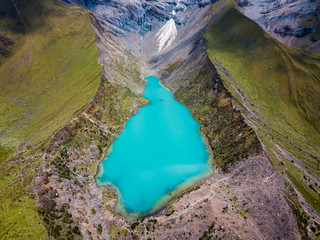 Humantay lake in Peru on Salcantay mountain in the Andes