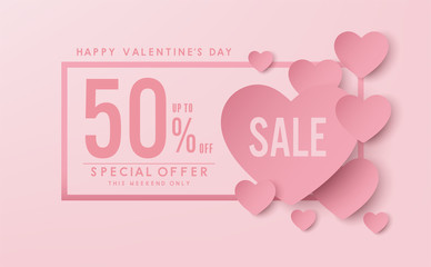 valentine concept. sale banner vector design