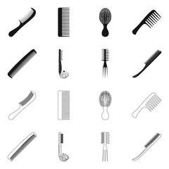 Vector design of brush and hair logo. Set of brush and hairbrush vector icon for stock.