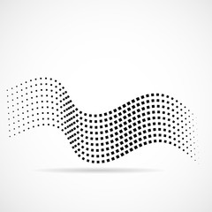 Abstract halftone wave, dotted background. Halftone effect