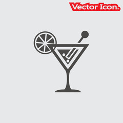 glass of juice icon isolated sign symbol and flat style for app, web and digital design. Vector illustration.