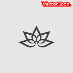 Lotus icon isolated sign symbol and flat style for app, web and digital design. Vector illustration.