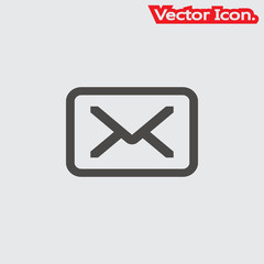 Mail icon isolated sign symbol and flat style for app, web and digital design. Vector illustration.