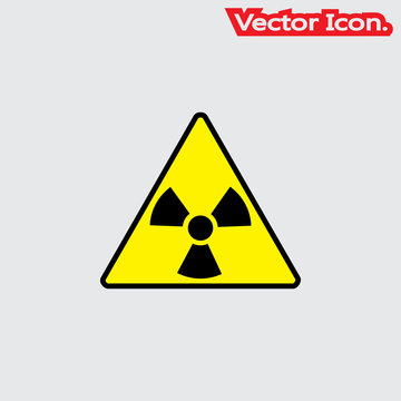Ionizing radiation icon isolated sign symbol and flat style for app, web and digital design. Vector illustration.