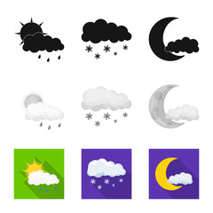 Obraz premium Vector design of weather and climate sign. Collection of weather and cloud stock symbol for web.