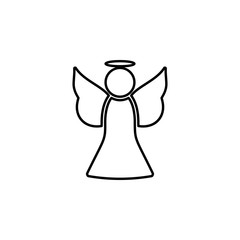 Angel icon. Simple outline vector of Christmas, New Year and holidays set icons for UI and UX, website or mobile application