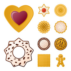 Isolated object of biscuit and bake sign. Collection of biscuit and chocolate vector icon for stock.