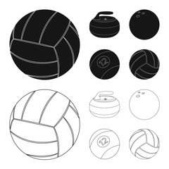 Vector design of sport and ball sign. Set of sport and athletic stock symbol for web.