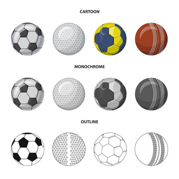 Vector illustration of sport and ball symbol. Set of sport and athletic vector icon for stock.