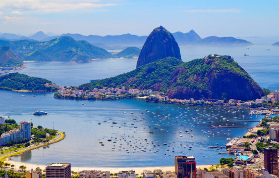 Rio de Janeiro. Brazil. View of the city from mount Corcovado. Corcovado mountain offers magnificent views of the city of Rio de Janeiro.