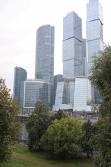 Obraz premium Business center with high skyscrapers