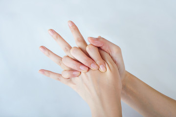 woman's hand care, close up
