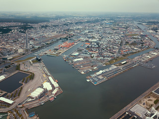 フランスのル・アーブルの空撮